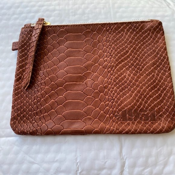 1951 Maison Francaise Golden Brown Python Clutch - Picture 2 of 7